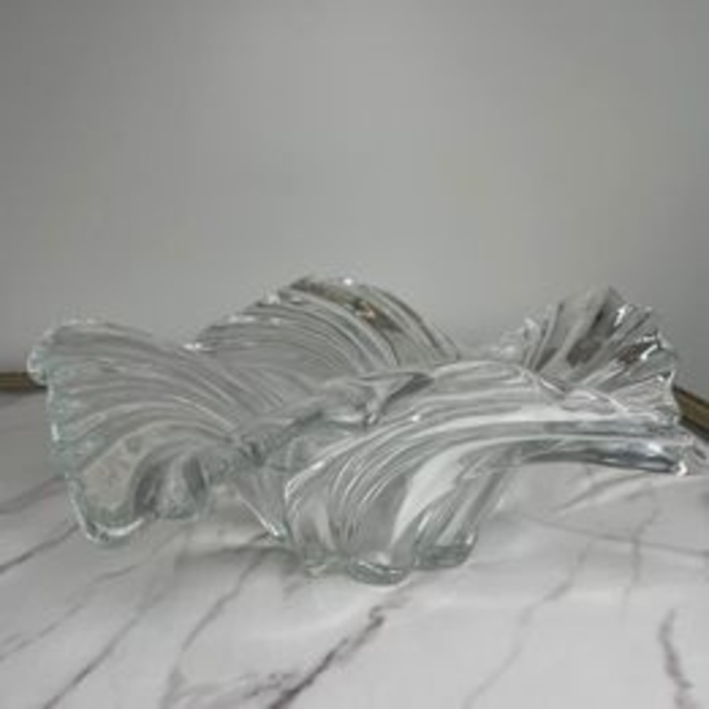 Large Vintage Crystal Mikasa Epoque Swirl Belle Centerpiece
